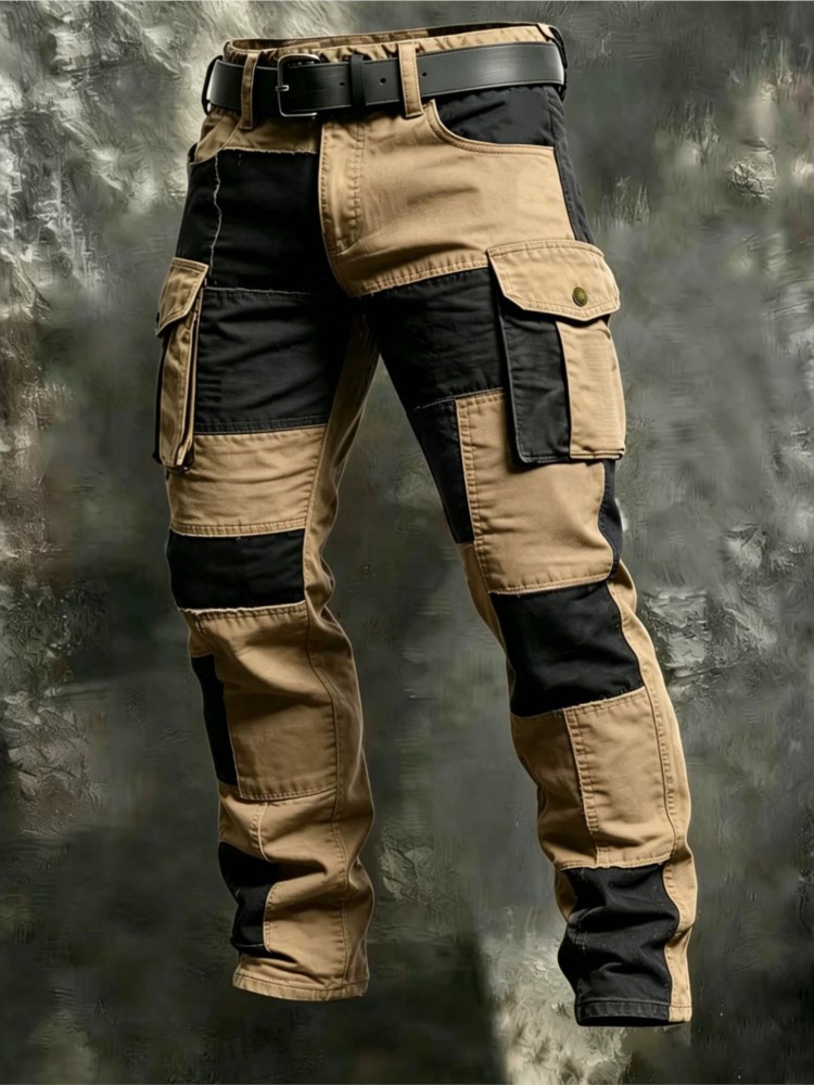 Men'S Fashion Trousers - Baumwoll-Cargohose für Herren, Khaki, Lässige Taktische
