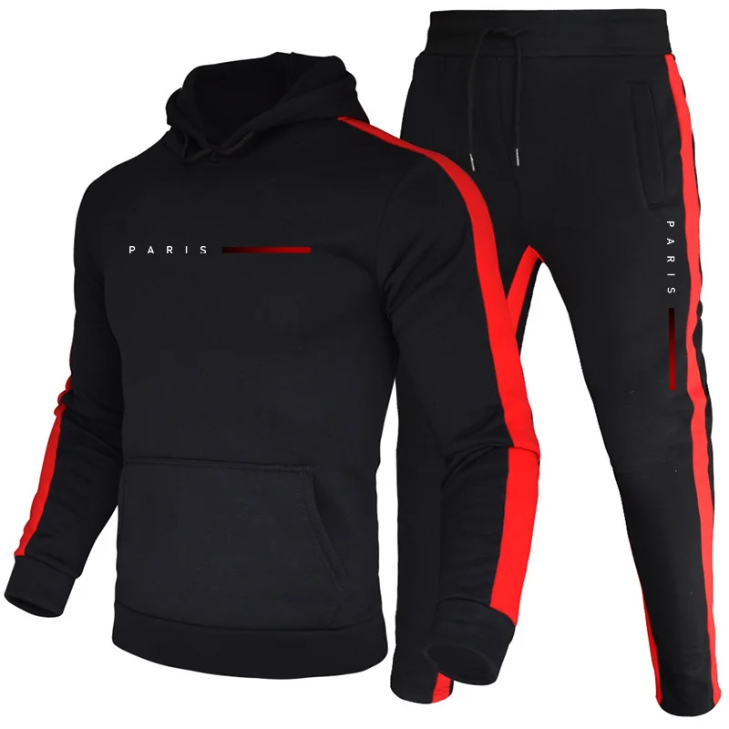 Men'S Fashion Hoodie - Paris Fashion Herren-Hoodie-Set Täglicher Freizeit-Sport Kapuzenpullover
