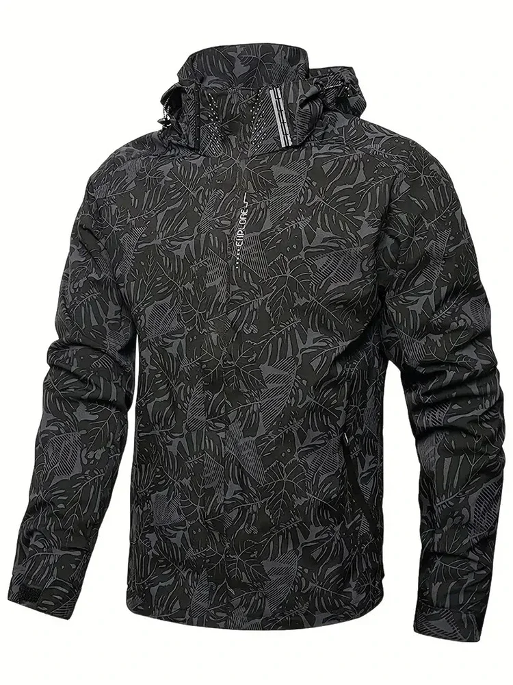 Windbreaker Men Zip - Herren-Freizeitjacke, wasserdicht, winddicht, Angel- und Wanderjacke,