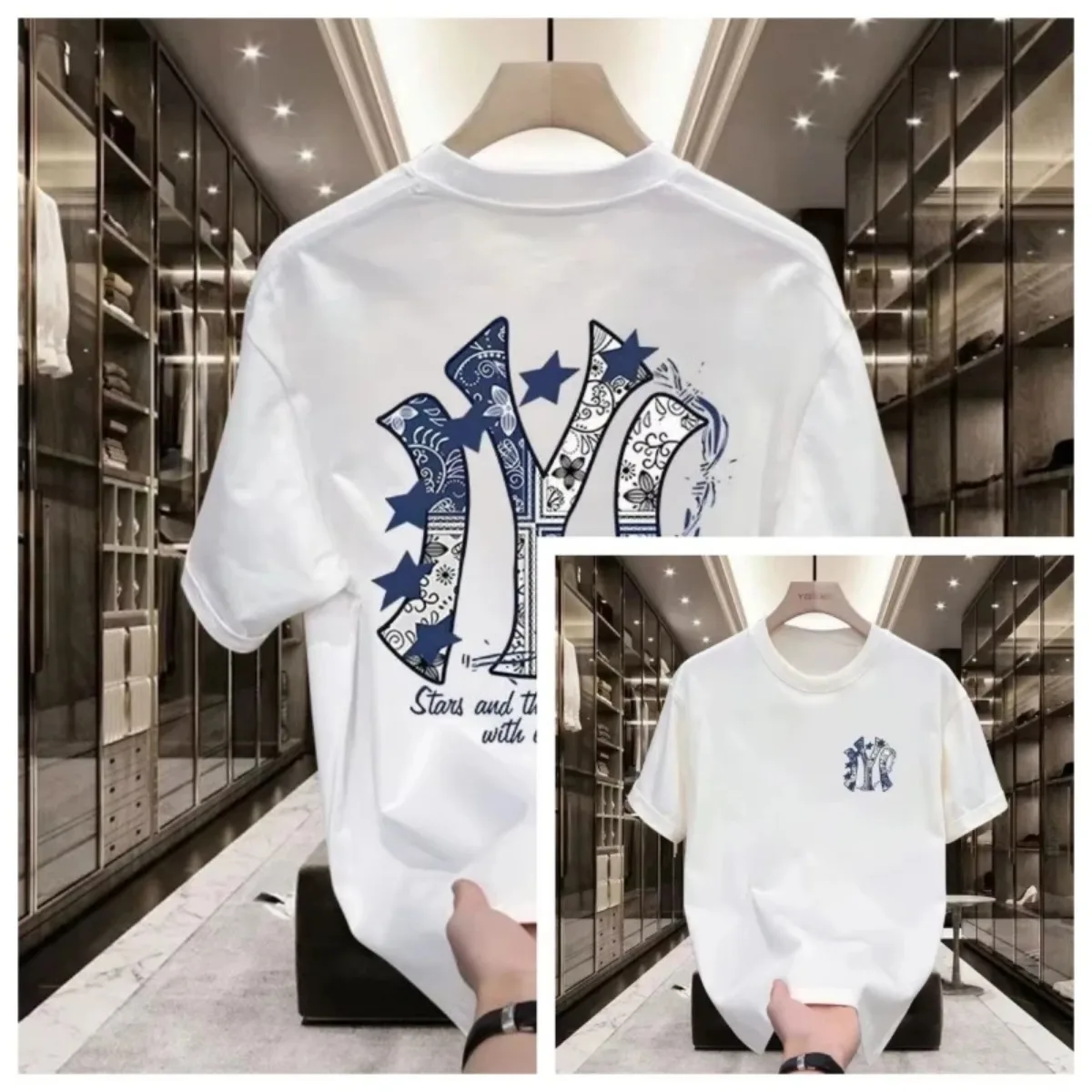 Men'S Fashion Nova - Herren-T-Shirt mit Aufdruck und Kurzen Ärmeln