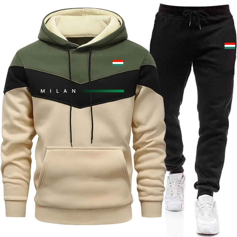 Men'S Fashion Hoodie - Italienische Mode Herren-Hoodie-Set Täglicher Casual-Sport Kapuzenpullover