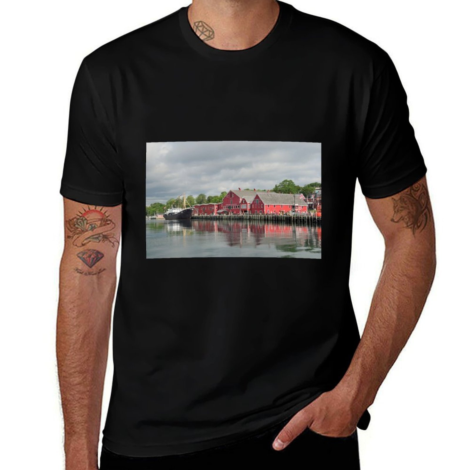 Men'S Fashion Nova - Stadt Lunenburg, Nova Scotia T-Shirt Lässiges