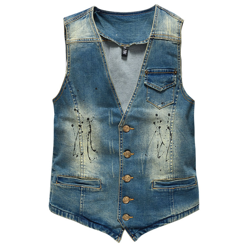 Men'S Fashion Vest With Jeans - Frühling Herbst Neue Mode männer V-ausschnitt