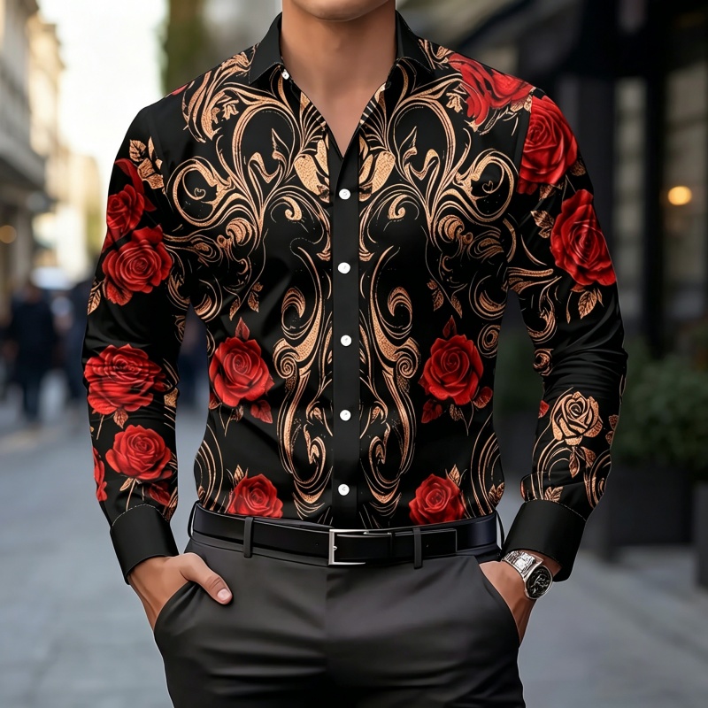 Men'S Tops Fashion - 2026 Neues Herrenhemd: Modisches bedrucktes Hemd