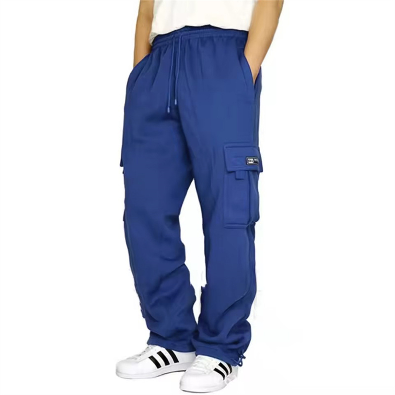 Men'S Fashion Trousers - Herbst-Winter-Mode Lässige Herren-Jogginghose Einfarbige Multi-Pocket-Hose mit
