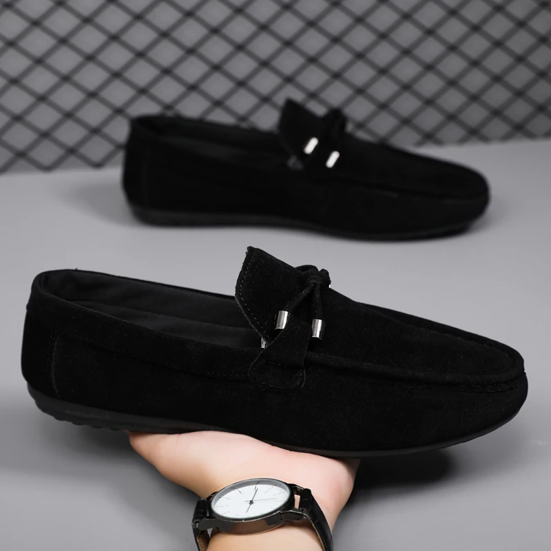 Suede Loafers Men - Herren Freizeitschuhe, modische Herrenschuhe, handgefertigte Wildleder-Herren-Loafer,