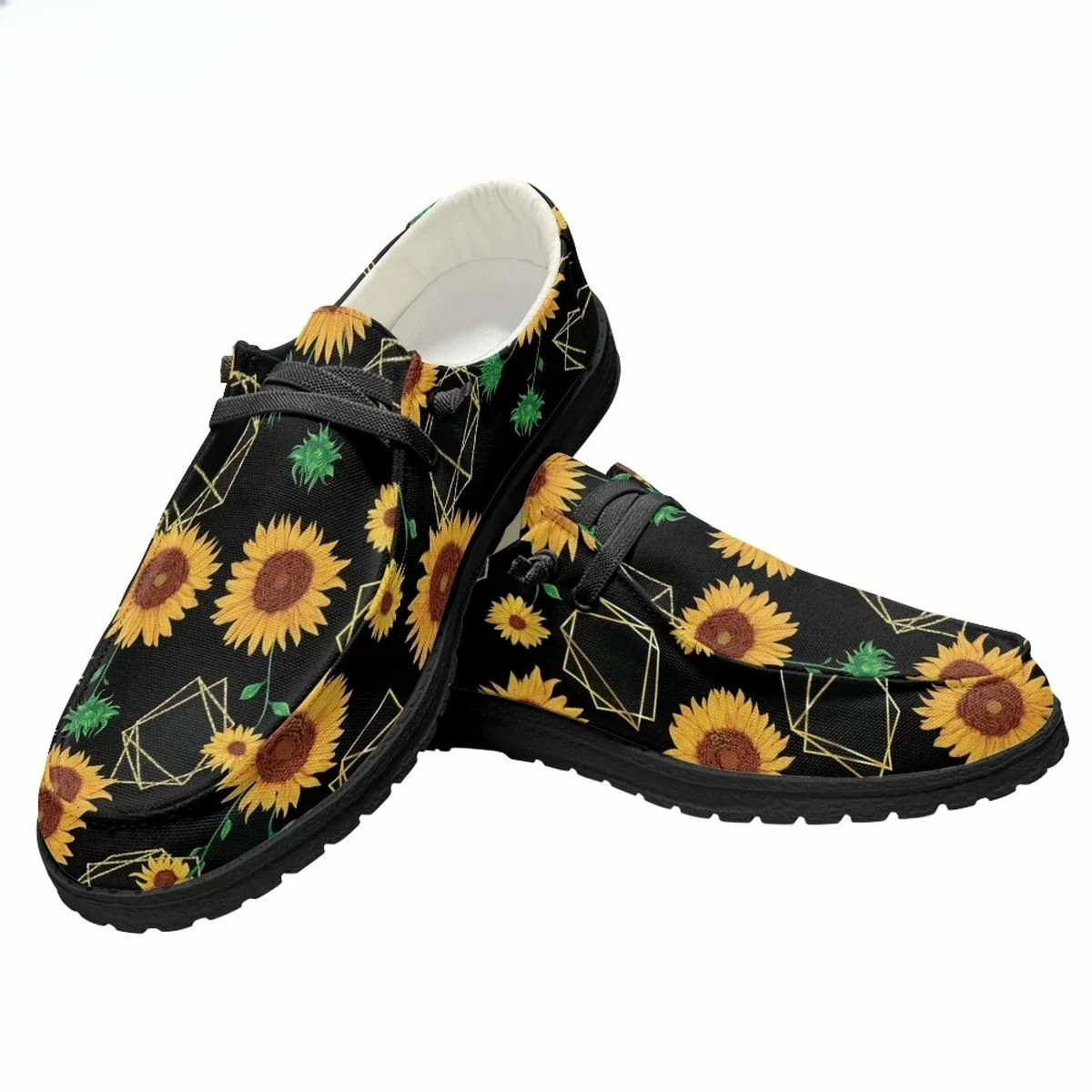 Men'S Fashion Loafers Shoes - Sommerliche Herren-Freizeitschuhe aus Canvas mit Sonnenblumen-Motiv,