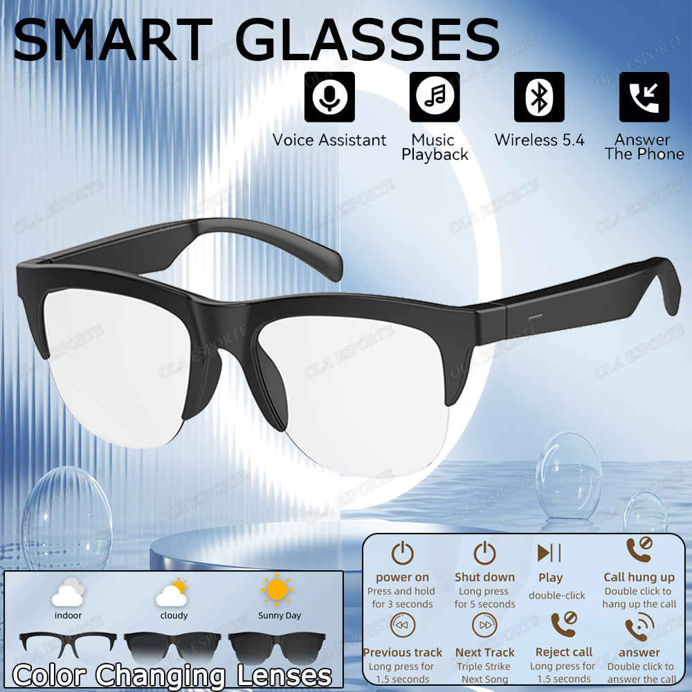 Men'S Fashion Glasses 2026 - 2026 Fotosensitive Farbwechsel-Smart-Brille mit Bluetooth-Sprachanrufen, Musiksteuerung,