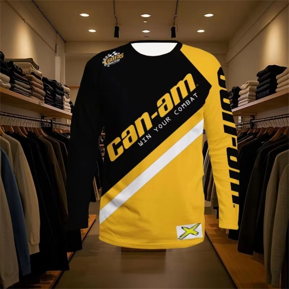 Men'S Tops Fashion - Motorrad-Renn-Langarm-T-Shirt mit Rundhalsausschnitt für Männer und