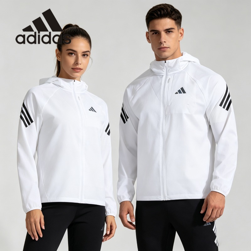 Windbreaker Men Zip - Adidas Gewebte Cropped-Kapuzenjacke mit Reißverschluss, Y2K-Boxy-Silhouette,