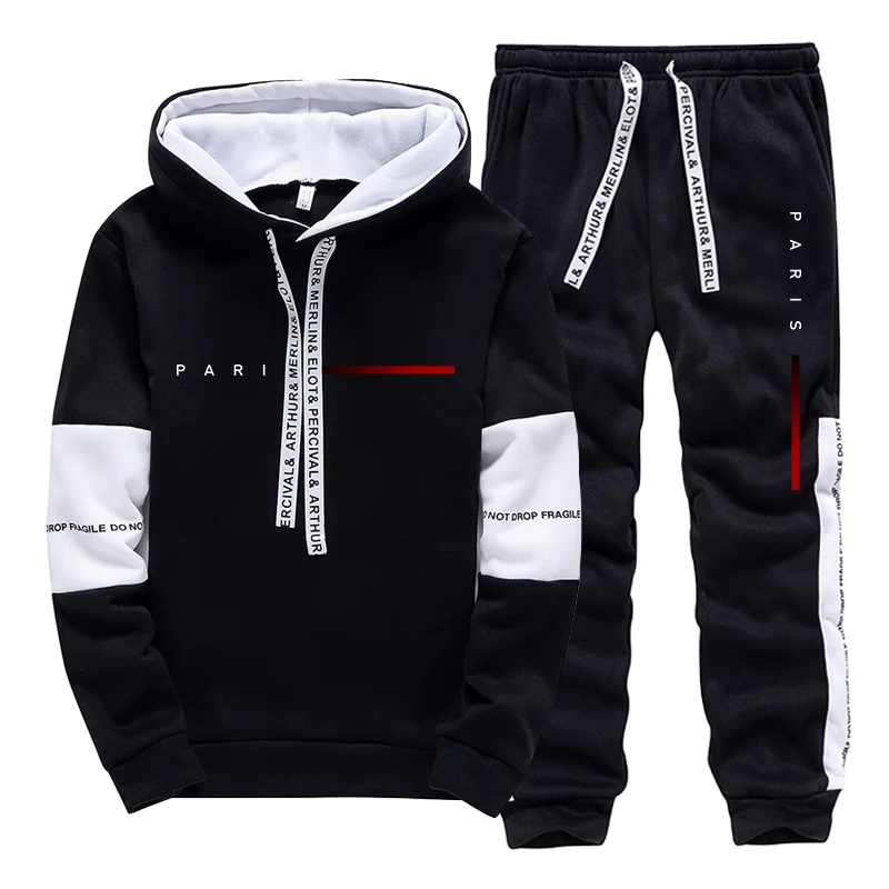 Men'S Fashion Hoodie - Herren-Set Paris Fashion Hoodie und Jogginghose