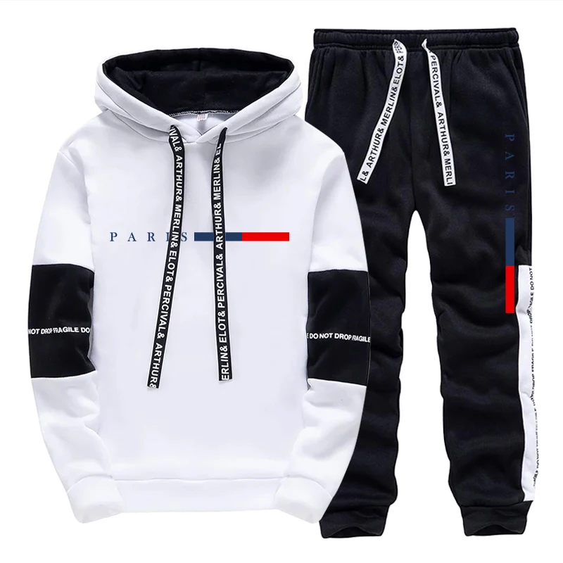 Men'S Fashion Hoodie - Herren-Set/Hoodie/Hose Paris Fashion Herbst Winter Lässiger