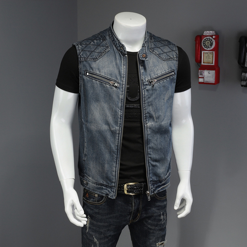 Men'S Fashion Vest With Jeans - 2026 Herren Denim Westen Vintage Mode