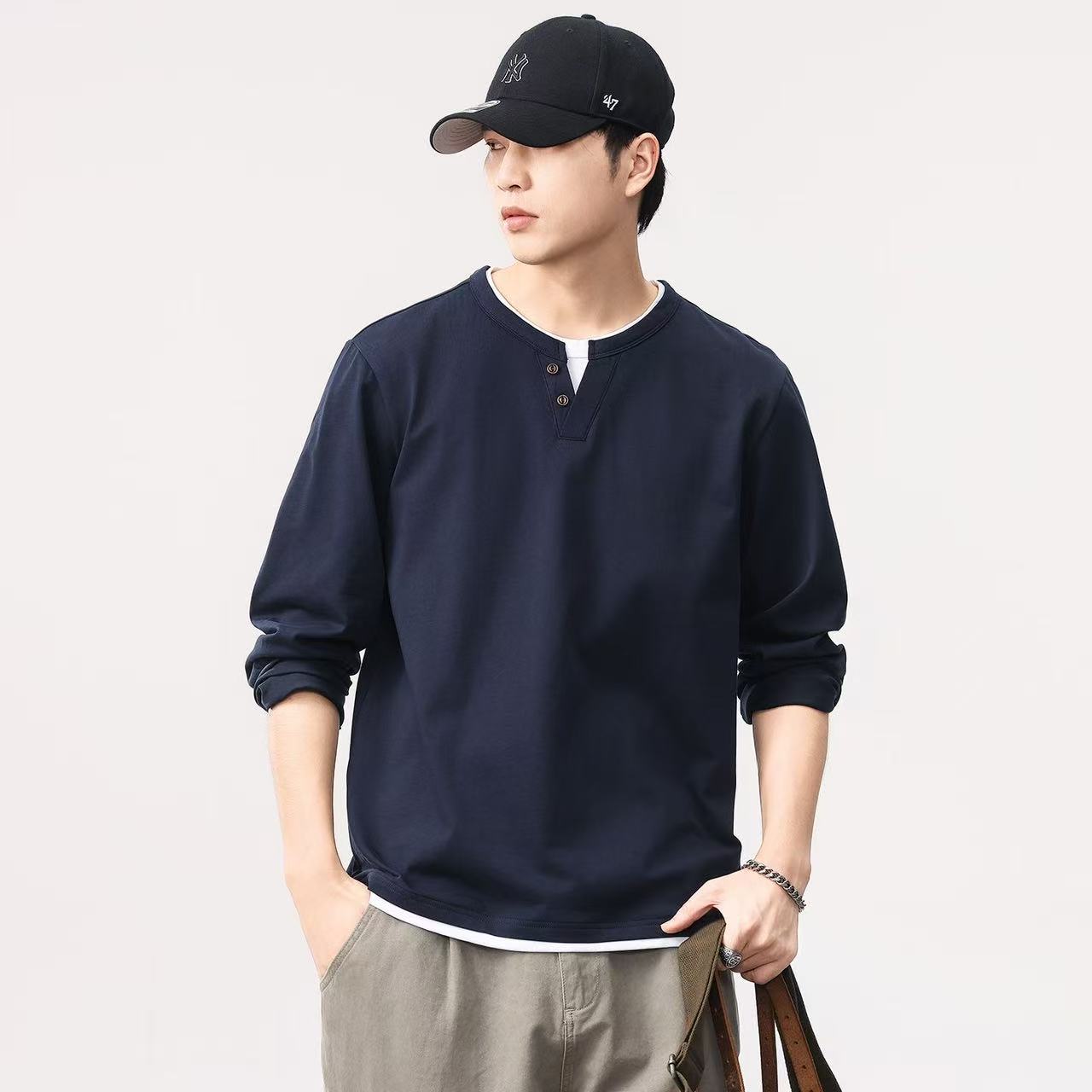 Men'S Tops Fashion - Neues Frühlings- und Herbst-Herrenhemd mit langen
