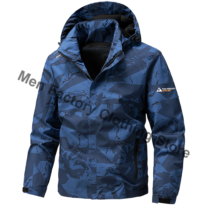 Windbreaker Men Zip - Softshell-Outdoor-Jacke für Herren, mit Reißverschluss, Kapuze,