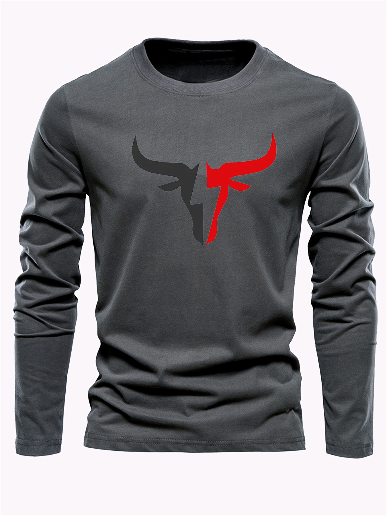 Einfarbiges Herren-Langarm-T-S – Men'S Tops Fashion Bewertung und Preis