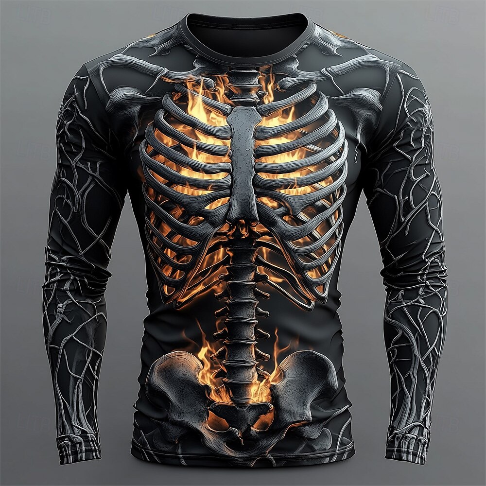 Herren 3D-Flammen-Totenkopf-Mu – Men'S Tops Fashion Bewertung und Preis
